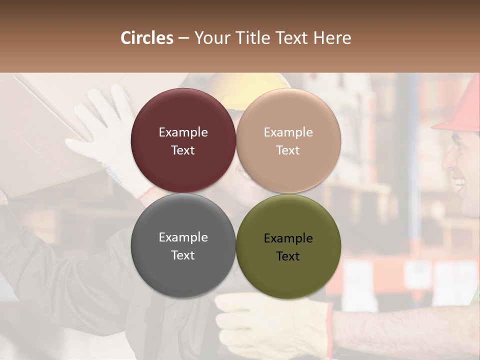 A Man Holding A Box With Another Man Wearing A Hard Hat PowerPoint Template