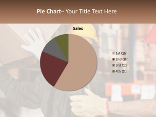 A Man Holding A Box With Another Man Wearing A Hard Hat PowerPoint Template