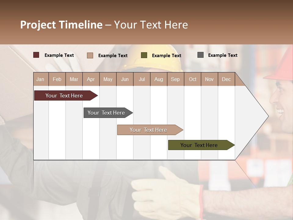 A Man Holding A Box With Another Man Wearing A Hard Hat PowerPoint Template