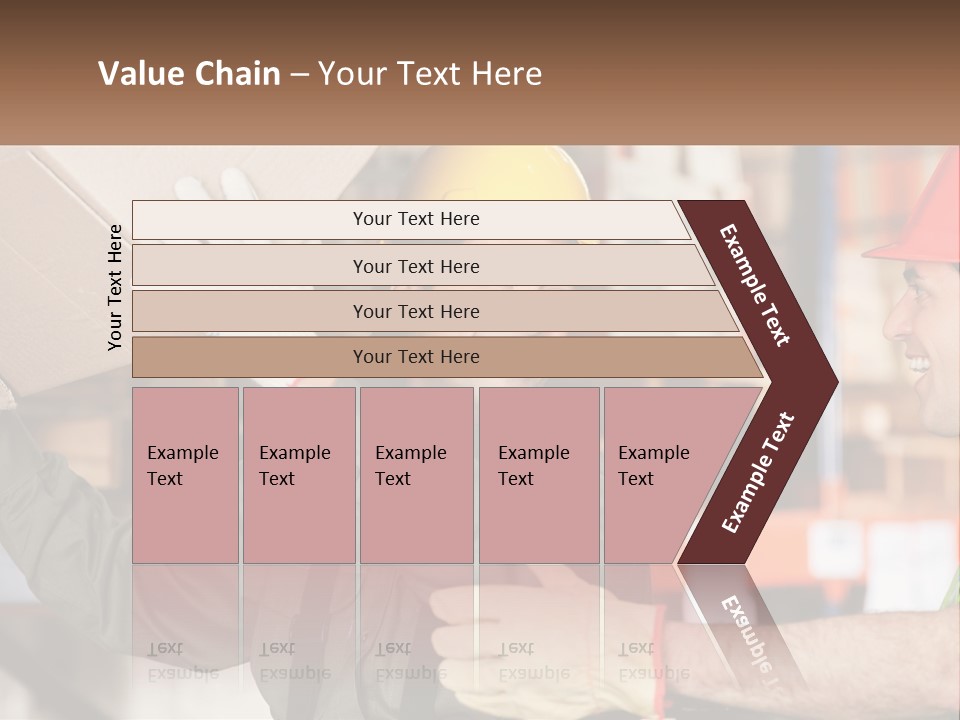 A Man Holding A Box With Another Man Wearing A Hard Hat PowerPoint Template
