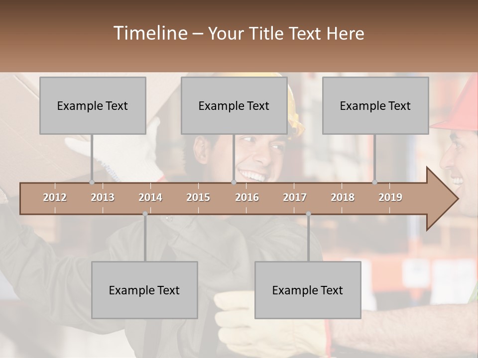 A Man Holding A Box With Another Man Wearing A Hard Hat PowerPoint Template