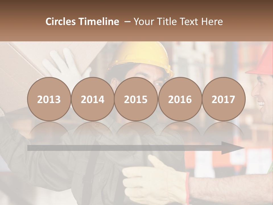 A Man Holding A Box With Another Man Wearing A Hard Hat PowerPoint Template