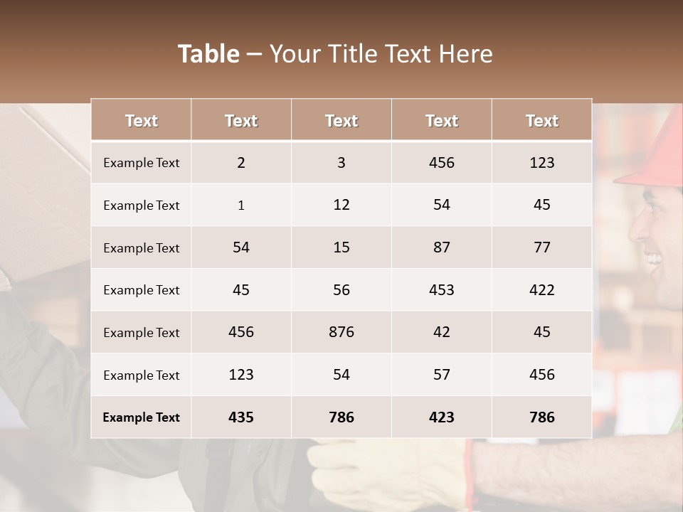 A Man Holding A Box With Another Man Wearing A Hard Hat PowerPoint Template