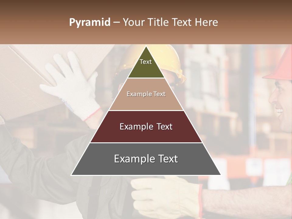 A Man Holding A Box With Another Man Wearing A Hard Hat PowerPoint Template