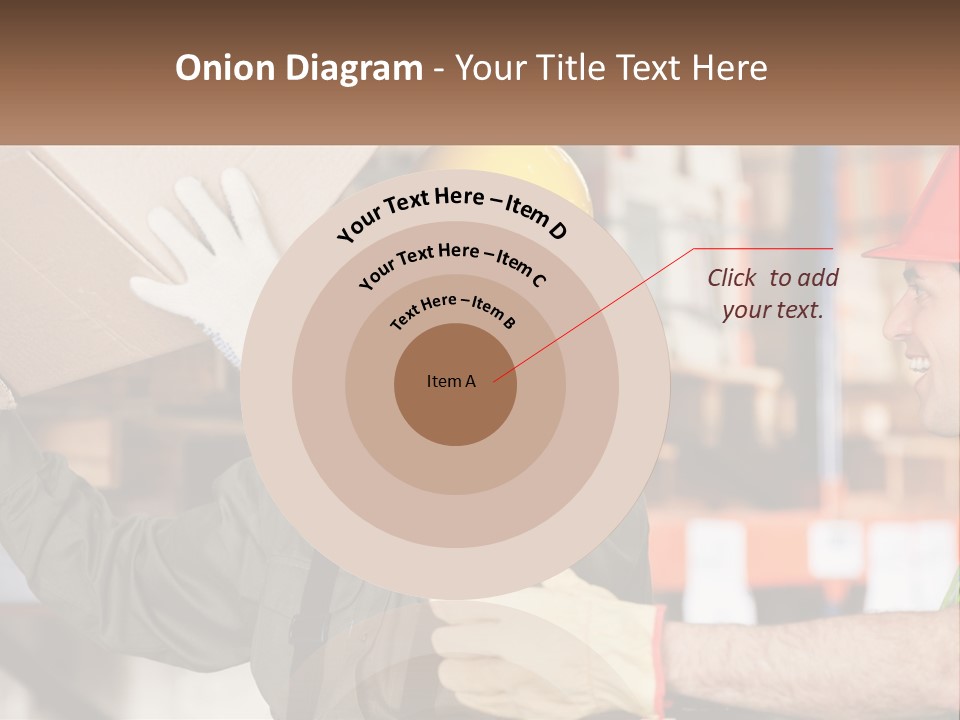 A Man Holding A Box With Another Man Wearing A Hard Hat PowerPoint Template