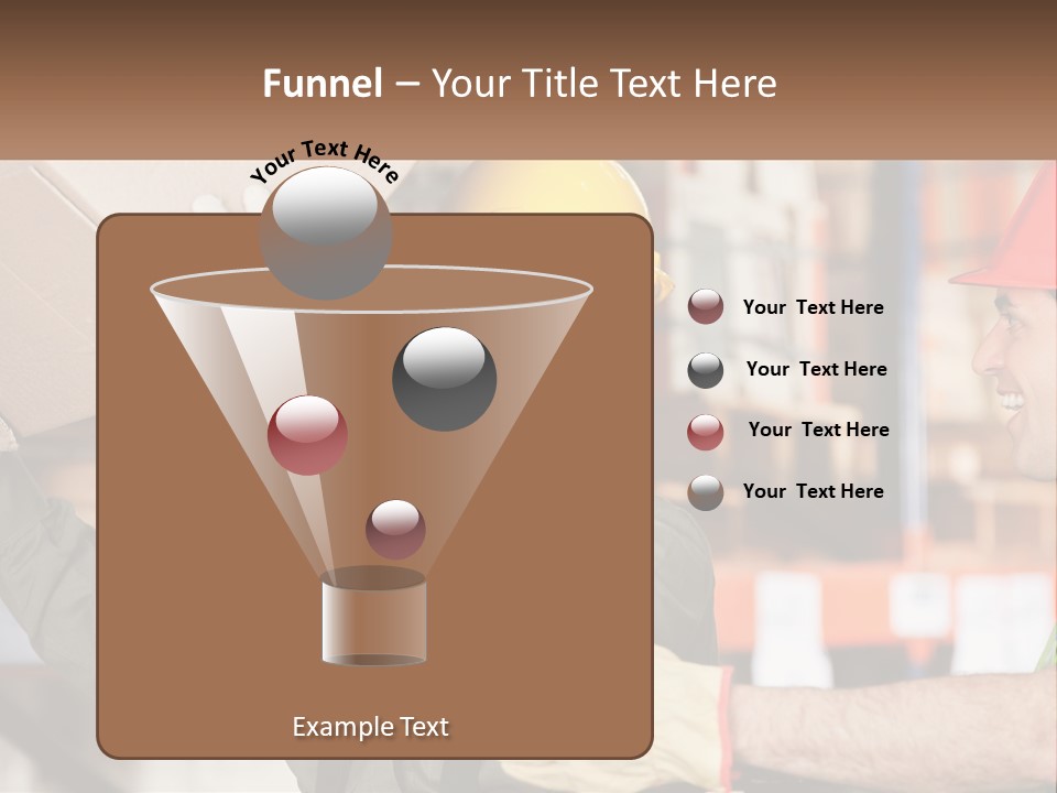 A Man Holding A Box With Another Man Wearing A Hard Hat PowerPoint Template