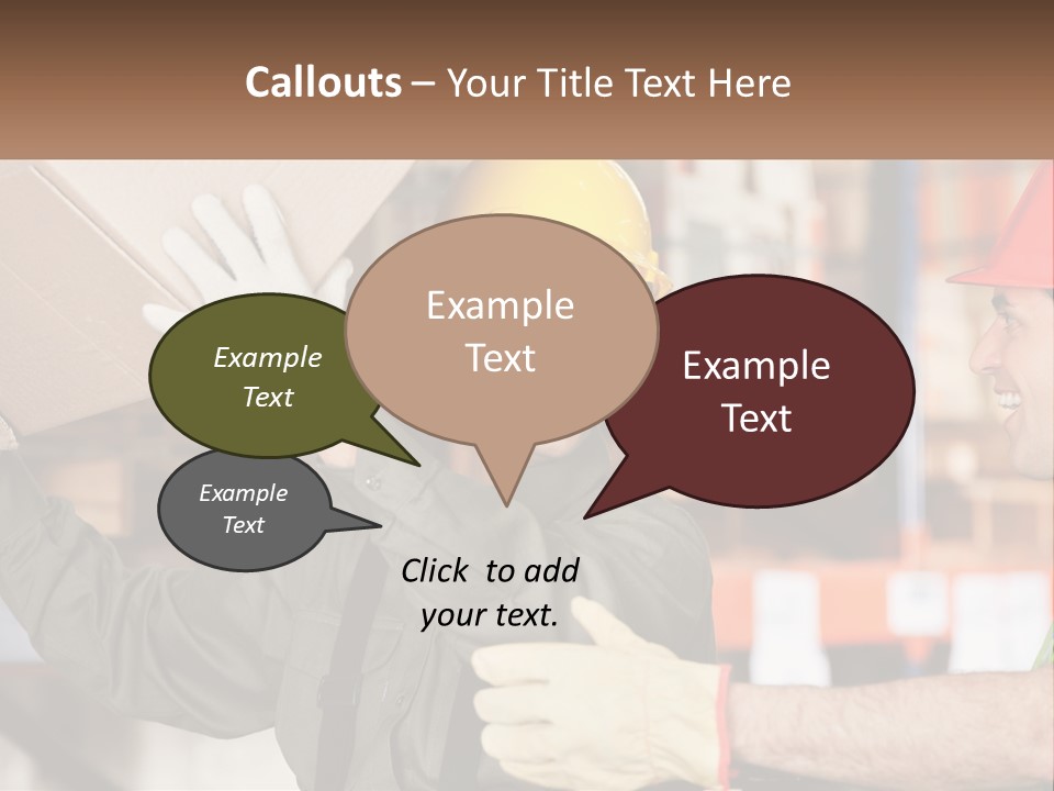 A Man Holding A Box With Another Man Wearing A Hard Hat PowerPoint Template