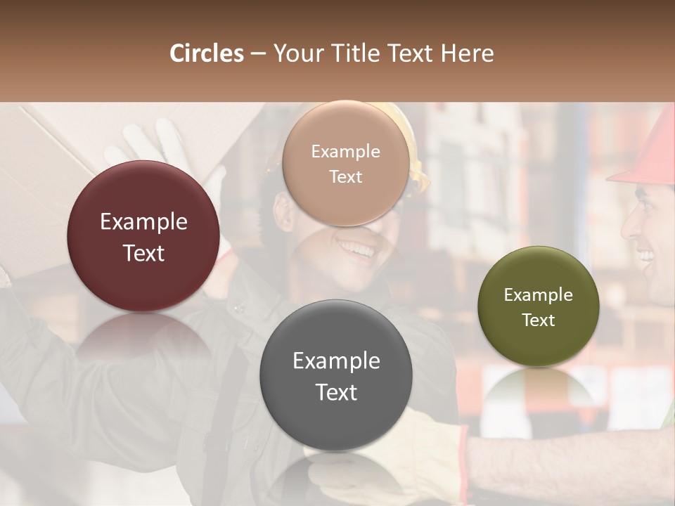 A Man Holding A Box With Another Man Wearing A Hard Hat PowerPoint Template