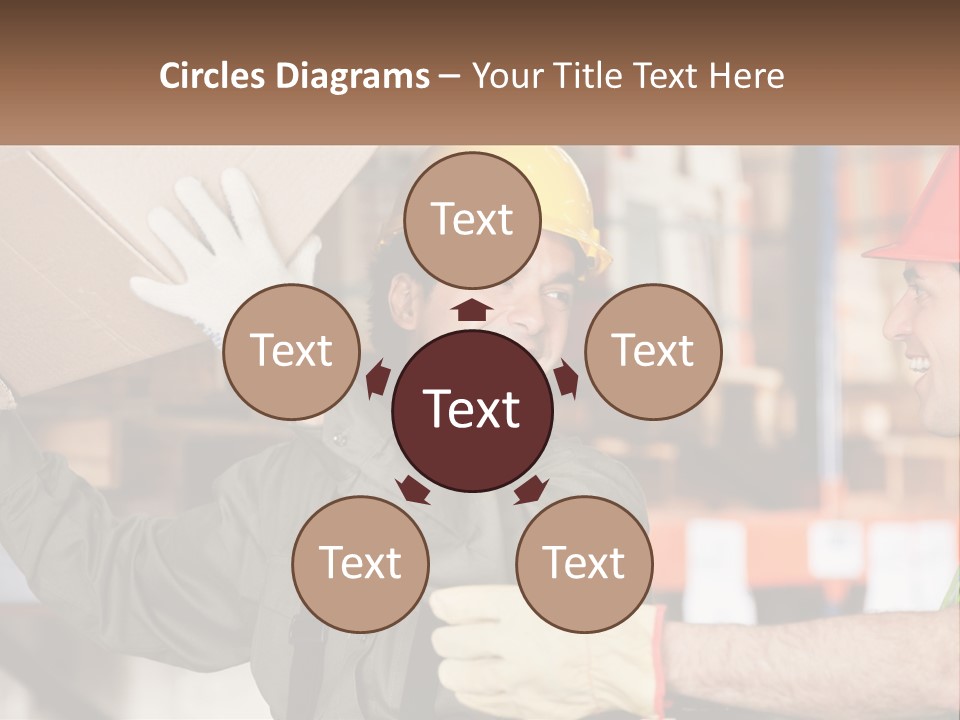 A Man Holding A Box With Another Man Wearing A Hard Hat PowerPoint Template