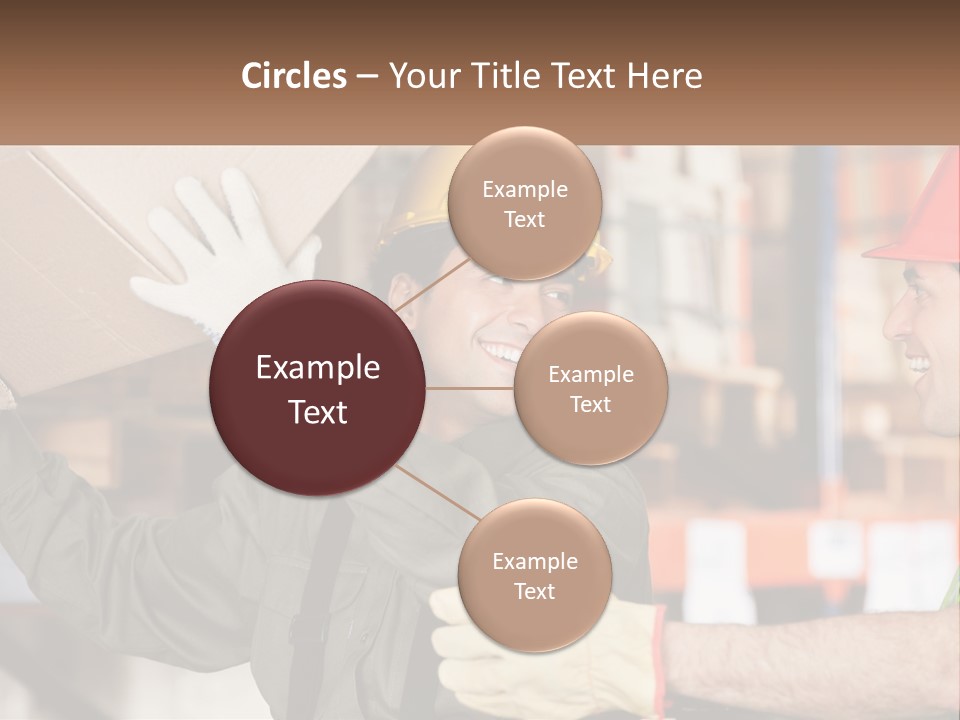 A Man Holding A Box With Another Man Wearing A Hard Hat PowerPoint Template