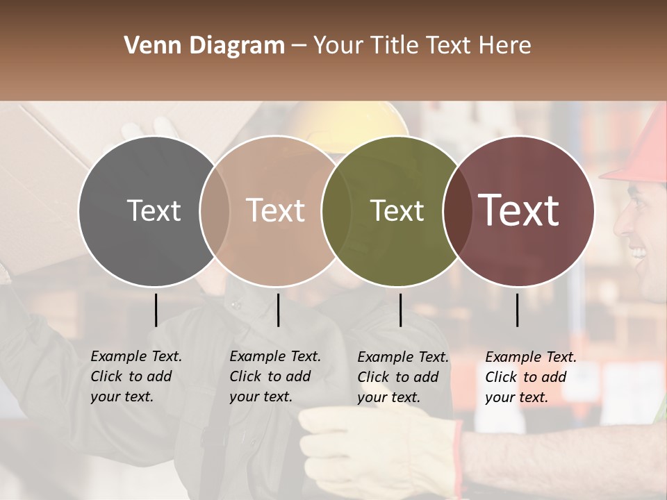 A Man Holding A Box With Another Man Wearing A Hard Hat PowerPoint Template