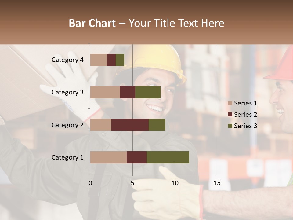 A Man Holding A Box With Another Man Wearing A Hard Hat PowerPoint Template