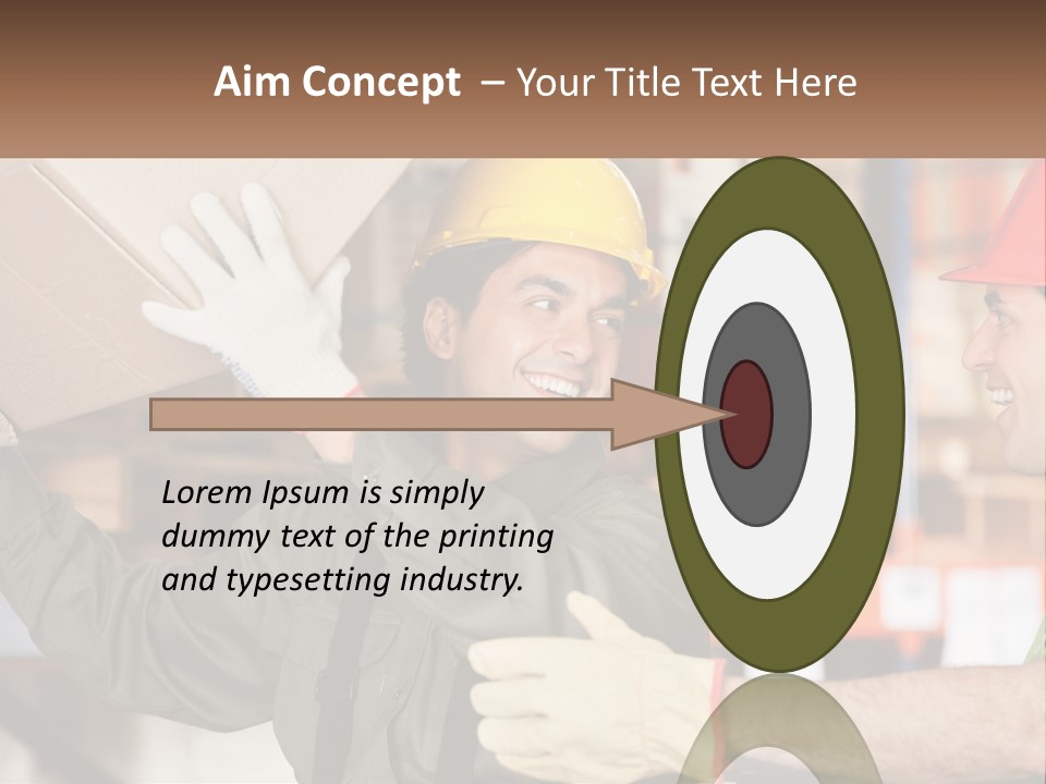 A Man Holding A Box With Another Man Wearing A Hard Hat PowerPoint Template