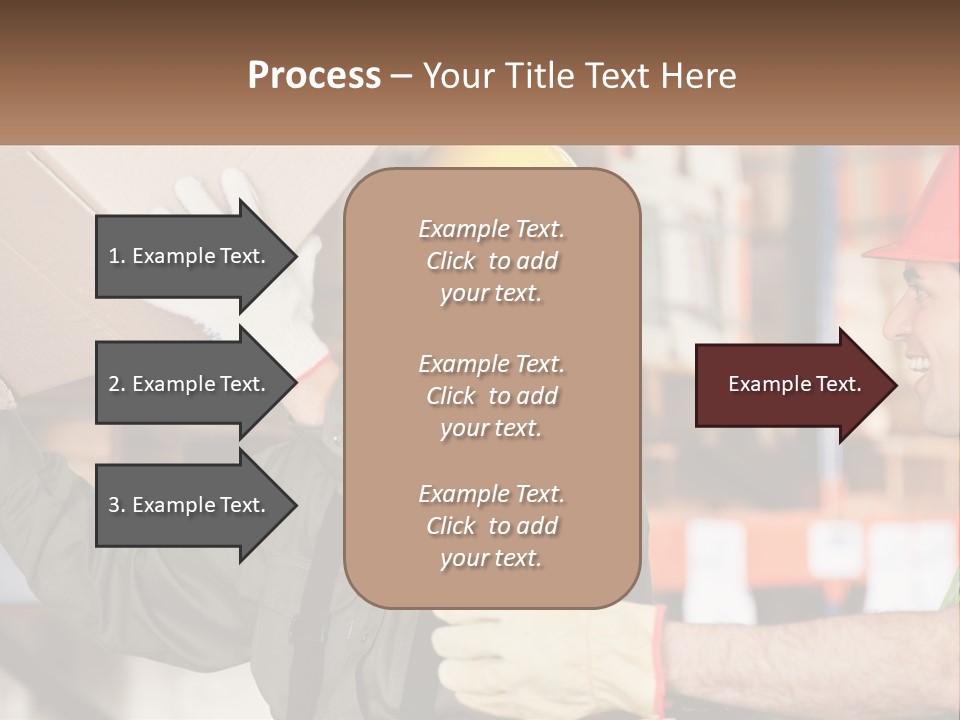 A Man Holding A Box With Another Man Wearing A Hard Hat PowerPoint Template