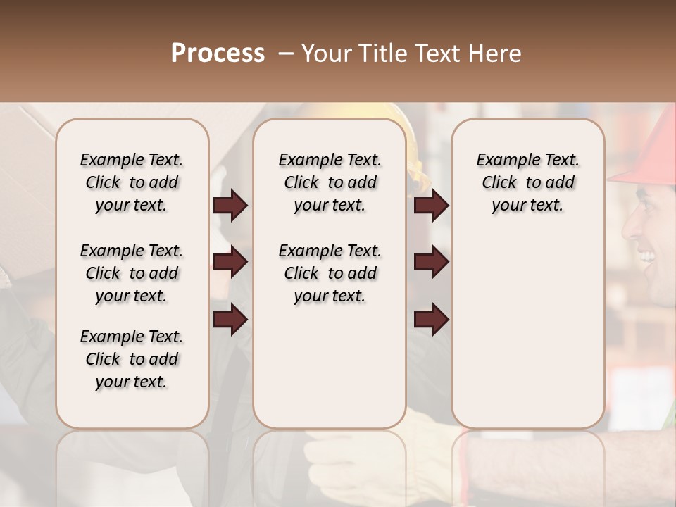 A Man Holding A Box With Another Man Wearing A Hard Hat PowerPoint Template