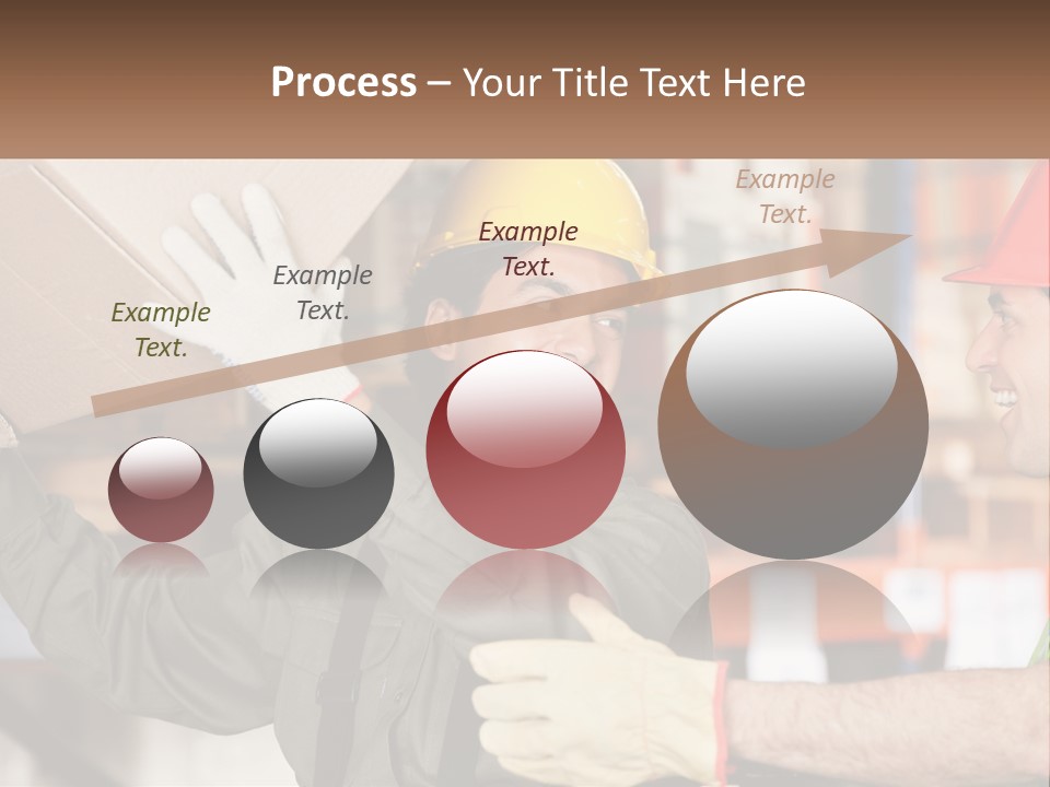 A Man Holding A Box With Another Man Wearing A Hard Hat PowerPoint Template