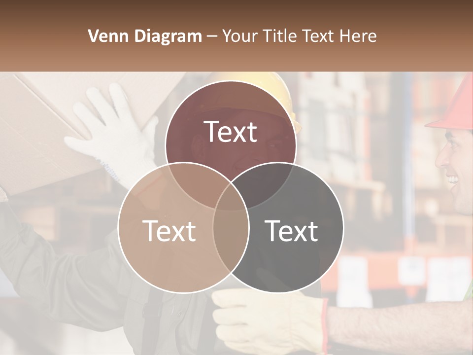 A Man Holding A Box With Another Man Wearing A Hard Hat PowerPoint Template