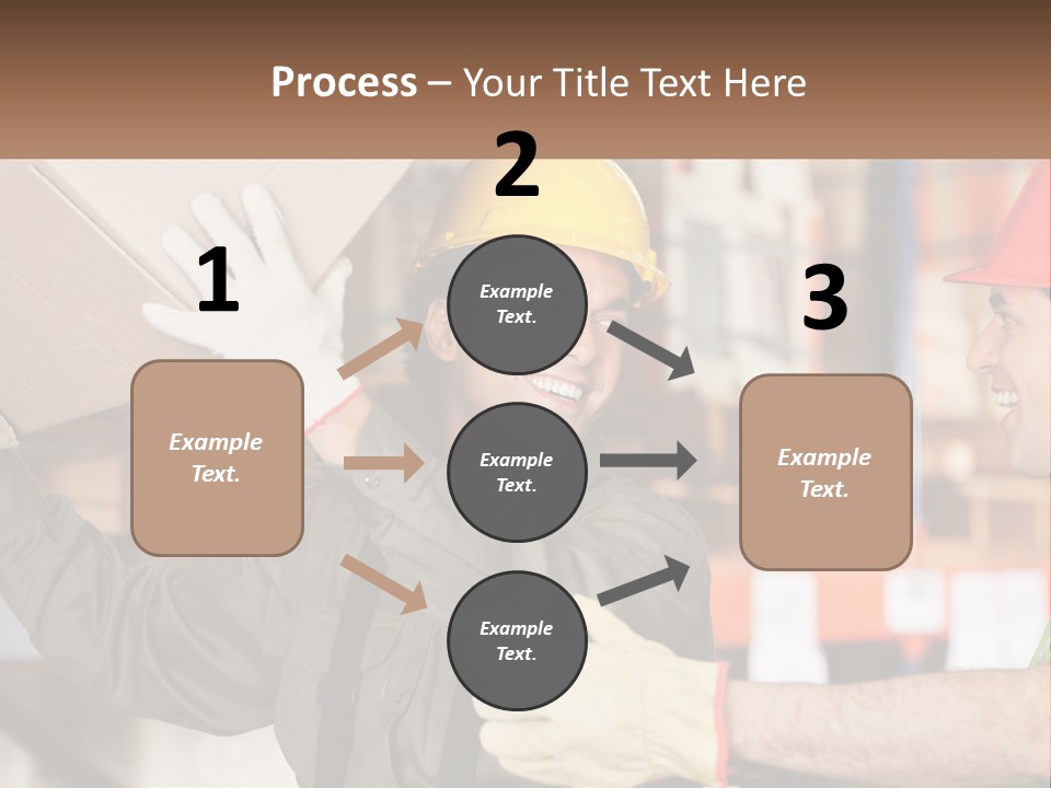 A Man Holding A Box With Another Man Wearing A Hard Hat PowerPoint Template