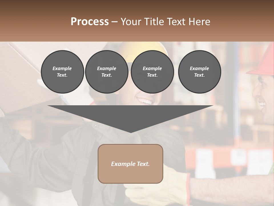 A Man Holding A Box With Another Man Wearing A Hard Hat PowerPoint Template