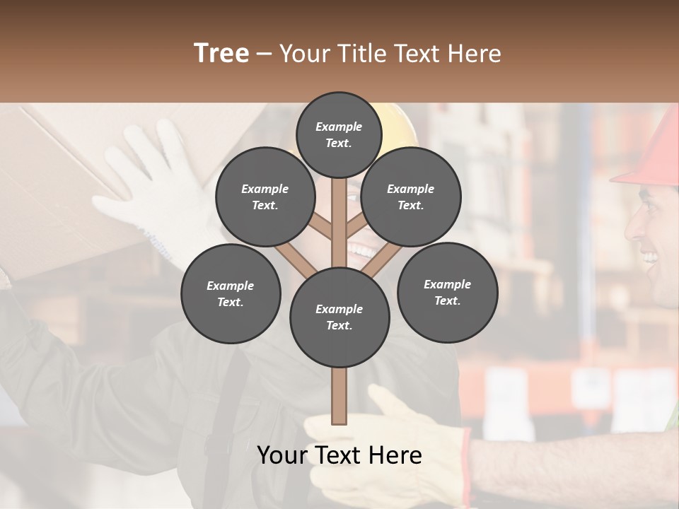 A Man Holding A Box With Another Man Wearing A Hard Hat PowerPoint Template