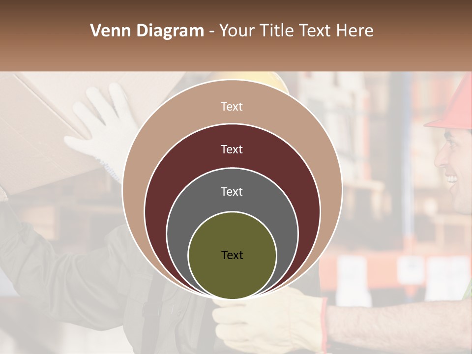 A Man Holding A Box With Another Man Wearing A Hard Hat PowerPoint Template