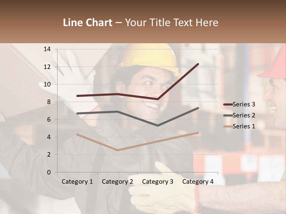 A Man Holding A Box With Another Man Wearing A Hard Hat PowerPoint Template