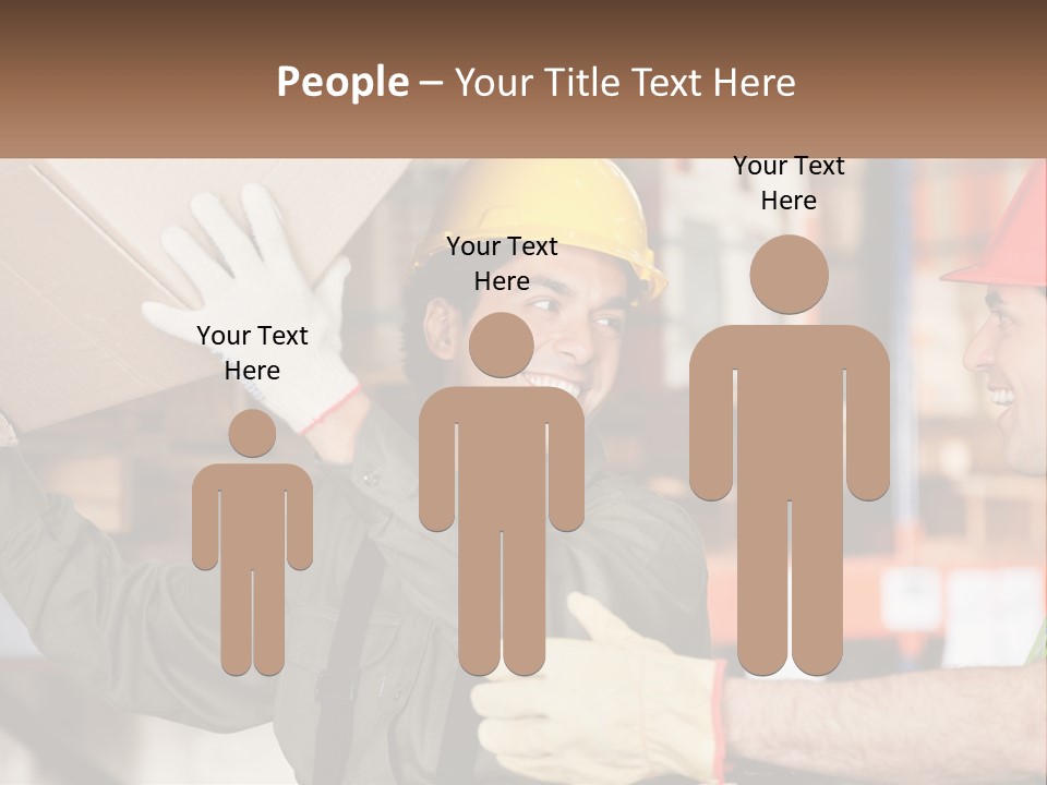 A Man Holding A Box With Another Man Wearing A Hard Hat PowerPoint Template