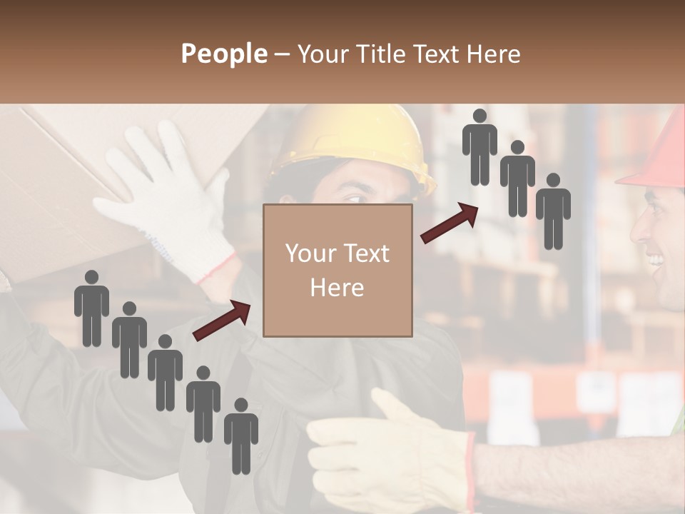 A Man Holding A Box With Another Man Wearing A Hard Hat PowerPoint Template
