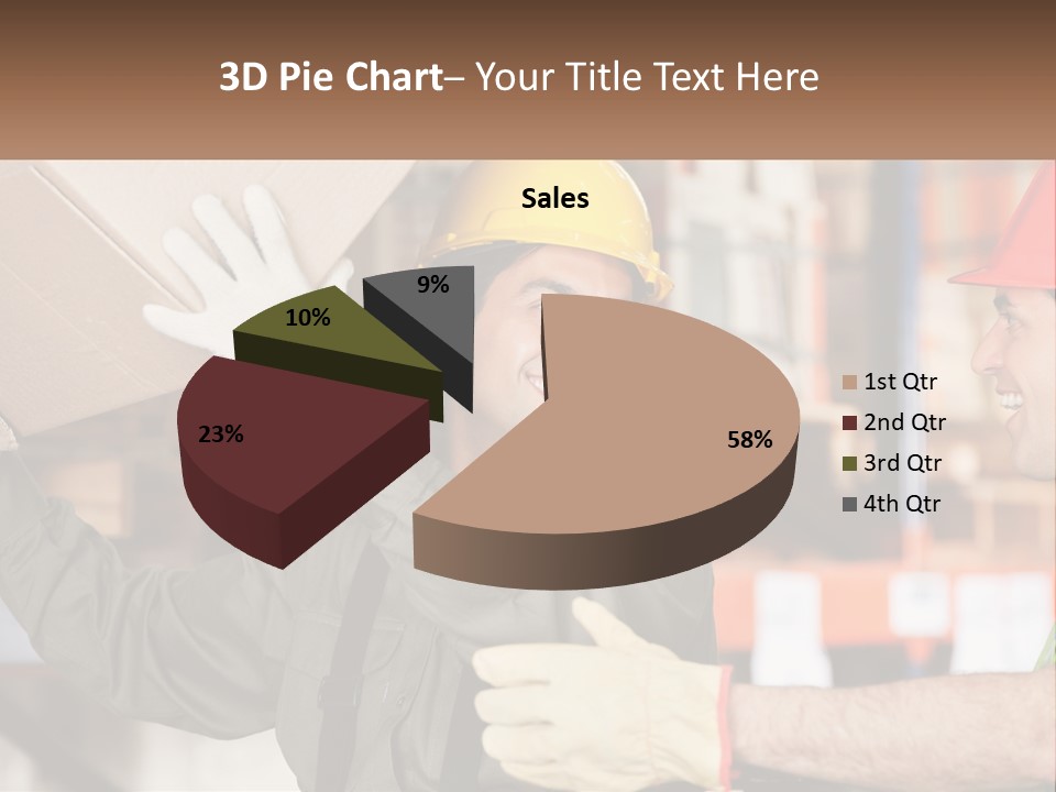 A Man Holding A Box With Another Man Wearing A Hard Hat PowerPoint Template