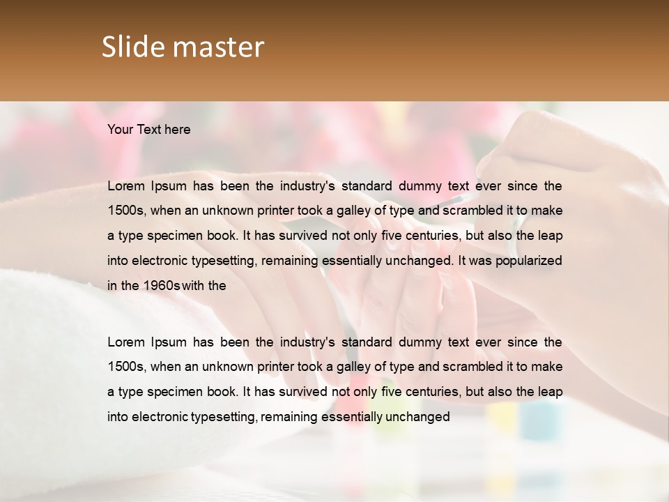 A Woman Getting Her Nails Done By A Nail Salon PowerPoint Template