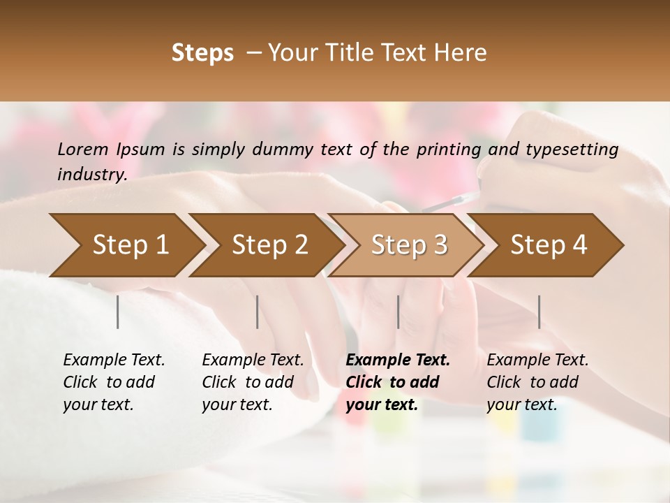 A Woman Getting Her Nails Done By A Nail Salon PowerPoint Template