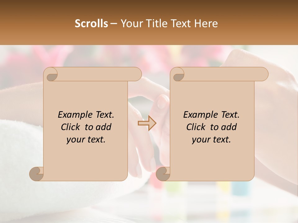 A Woman Getting Her Nails Done By A Nail Salon PowerPoint Template