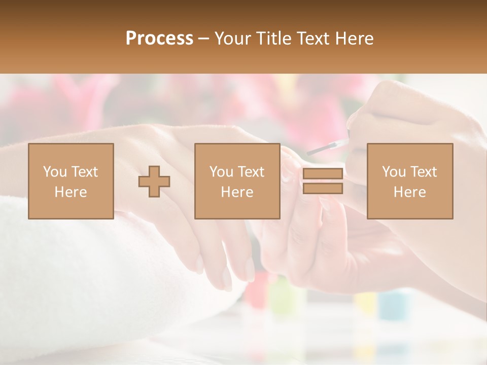 A Woman Getting Her Nails Done By A Nail Salon PowerPoint Template