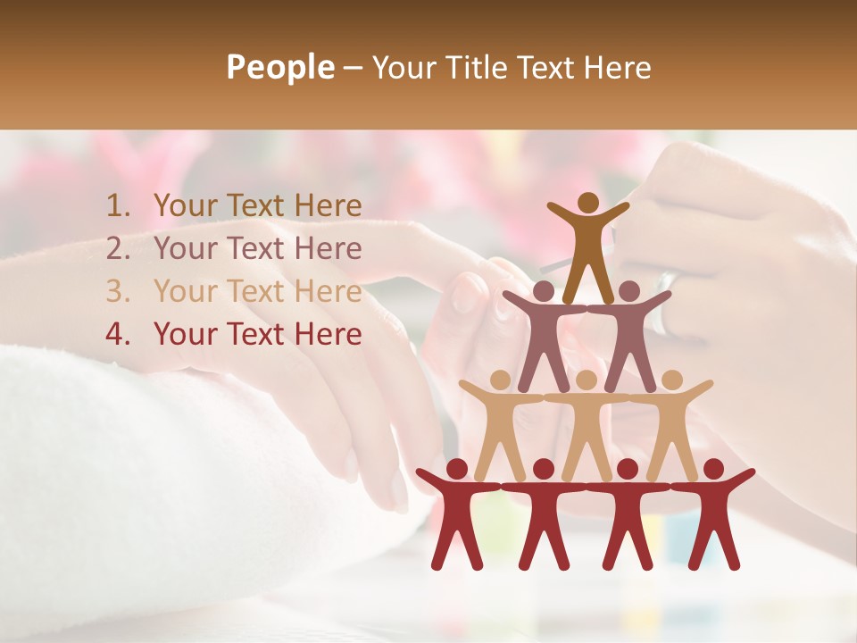 A Woman Getting Her Nails Done By A Nail Salon PowerPoint Template