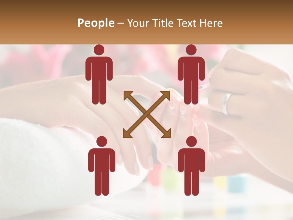 A Woman Getting Her Nails Done By A Nail Salon PowerPoint Template