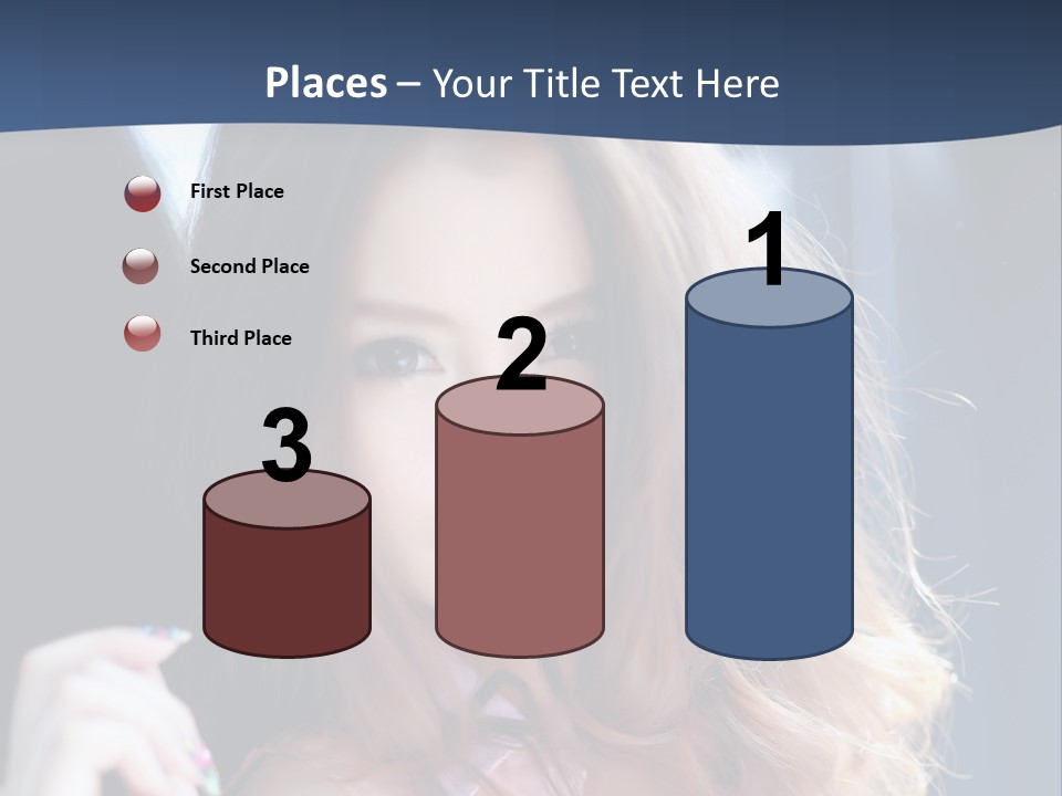 A Woman With Long Hair Is Posing For A Picture PowerPoint Template