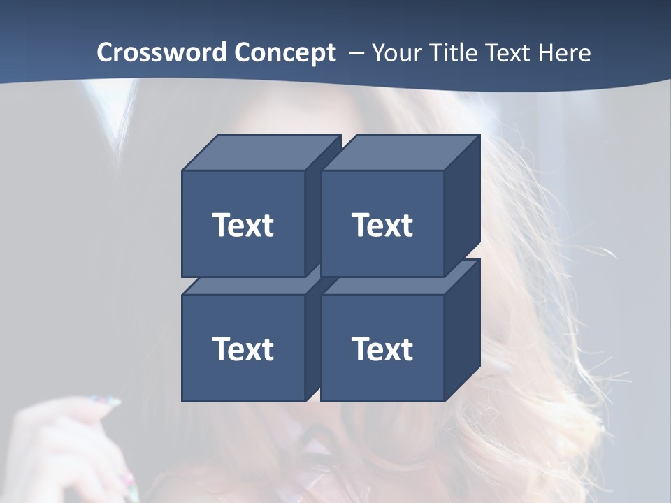 A Woman With Long Hair Is Posing For A Picture PowerPoint Template