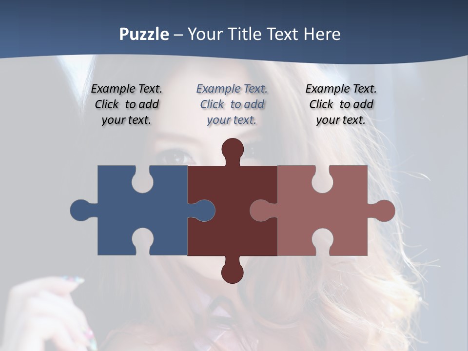 A Woman With Long Hair Is Posing For A Picture PowerPoint Template