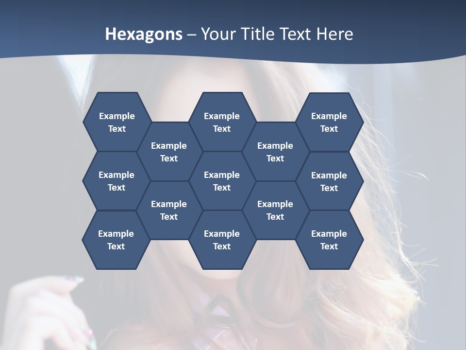 A Woman With Long Hair Is Posing For A Picture PowerPoint Template