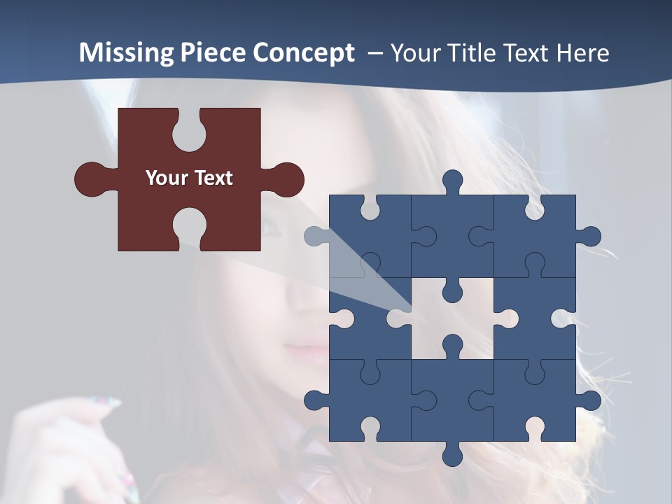 A Woman With Long Hair Is Posing For A Picture PowerPoint Template