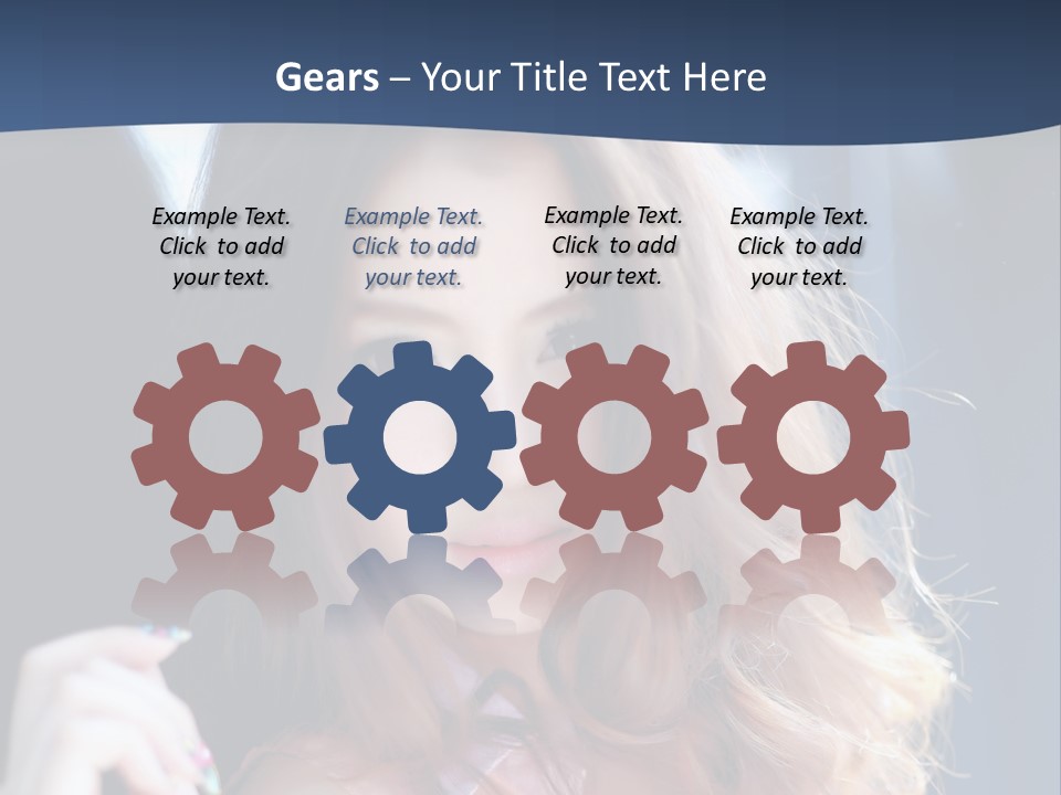 A Woman With Long Hair Is Posing For A Picture PowerPoint Template