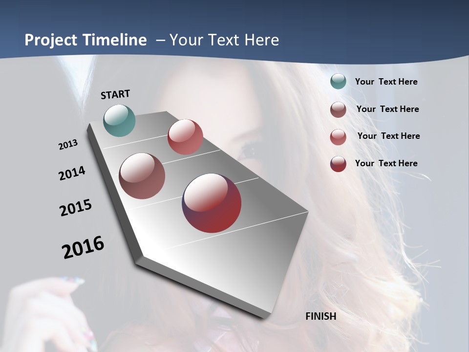 A Woman With Long Hair Is Posing For A Picture PowerPoint Template