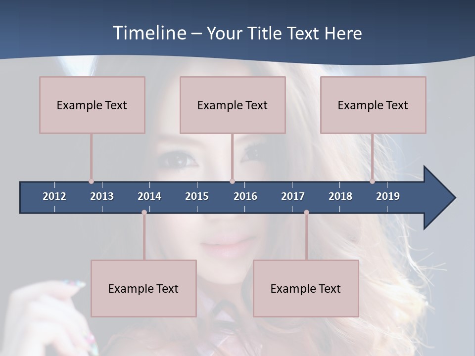 A Woman With Long Hair Is Posing For A Picture PowerPoint Template