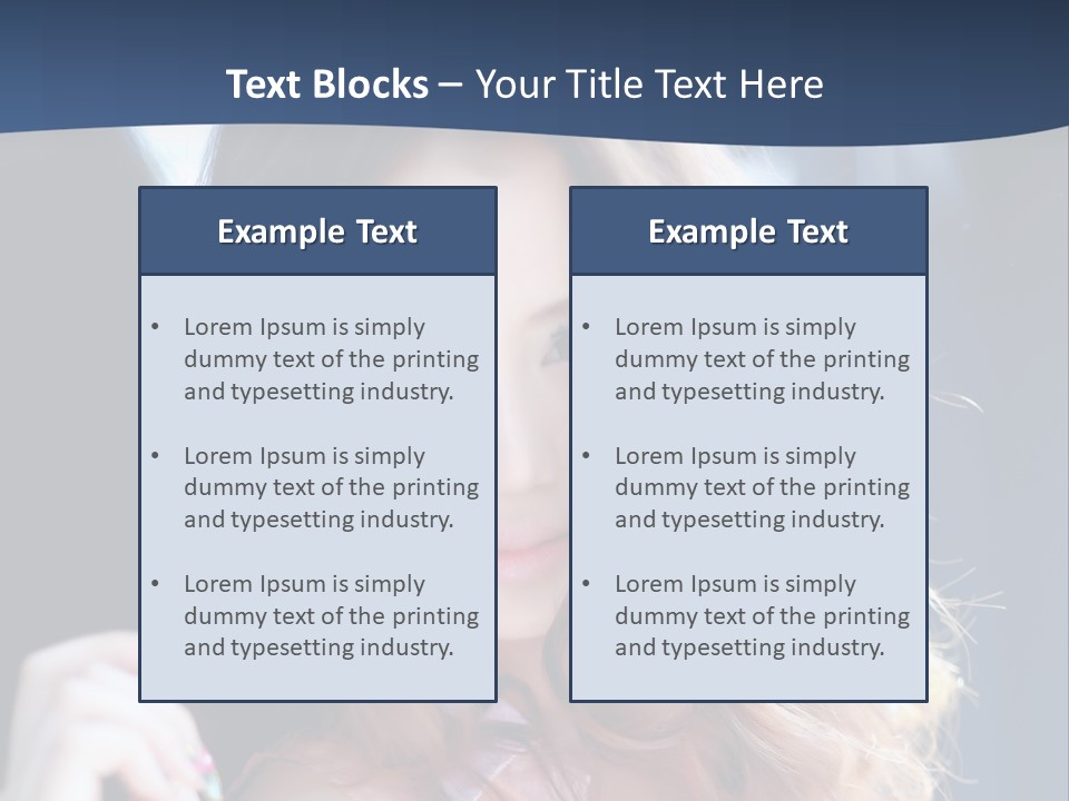 A Woman With Long Hair Is Posing For A Picture PowerPoint Template