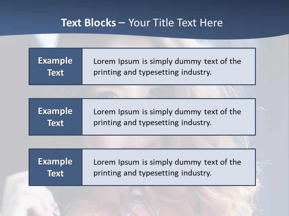 A Woman With Long Hair Is Posing For A Picture PowerPoint Template