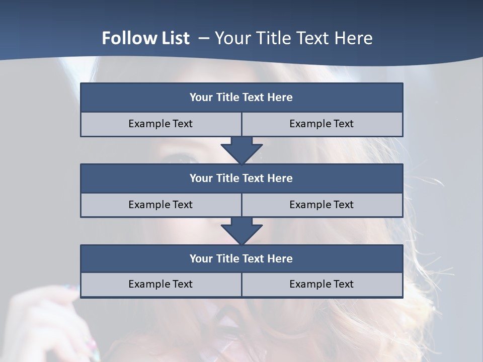 A Woman With Long Hair Is Posing For A Picture PowerPoint Template