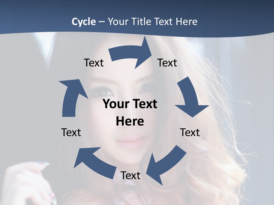 A Woman With Long Hair Is Posing For A Picture PowerPoint Template