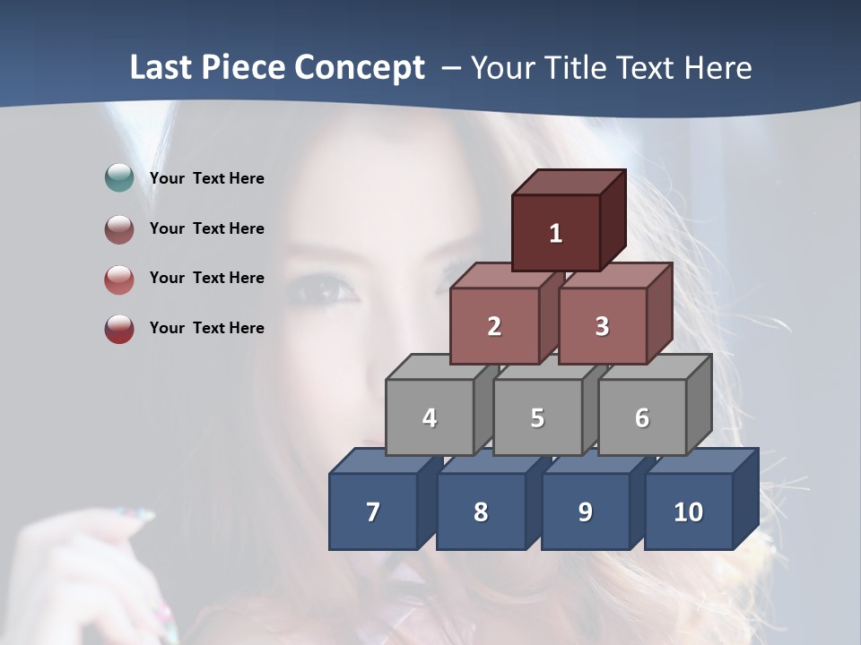 A Woman With Long Hair Is Posing For A Picture PowerPoint Template