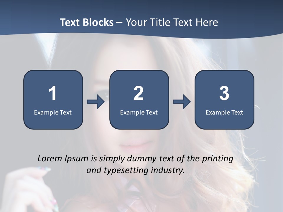 A Woman With Long Hair Is Posing For A Picture PowerPoint Template