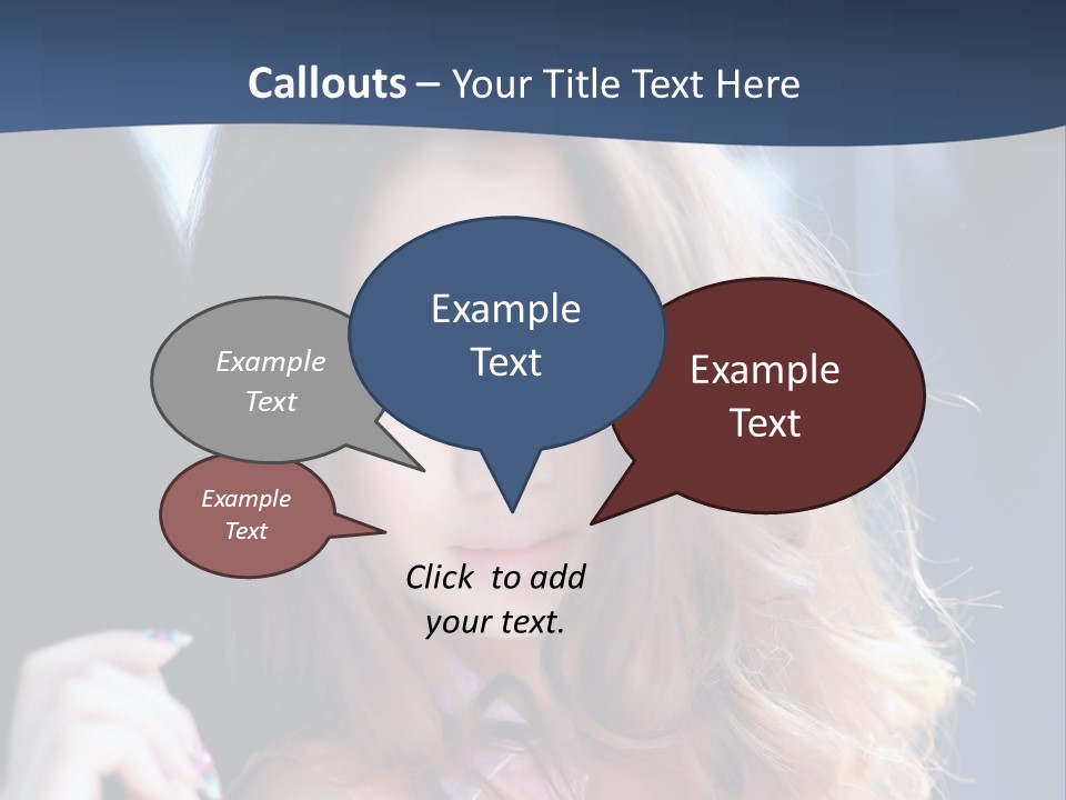 A Woman With Long Hair Is Posing For A Picture PowerPoint Template